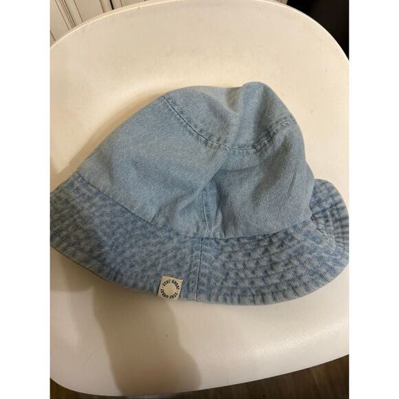 Zara Kids Unisex Washed Denim Cotton Lightweight Summer Bucket Hat Blue - Picture 1 of 6
